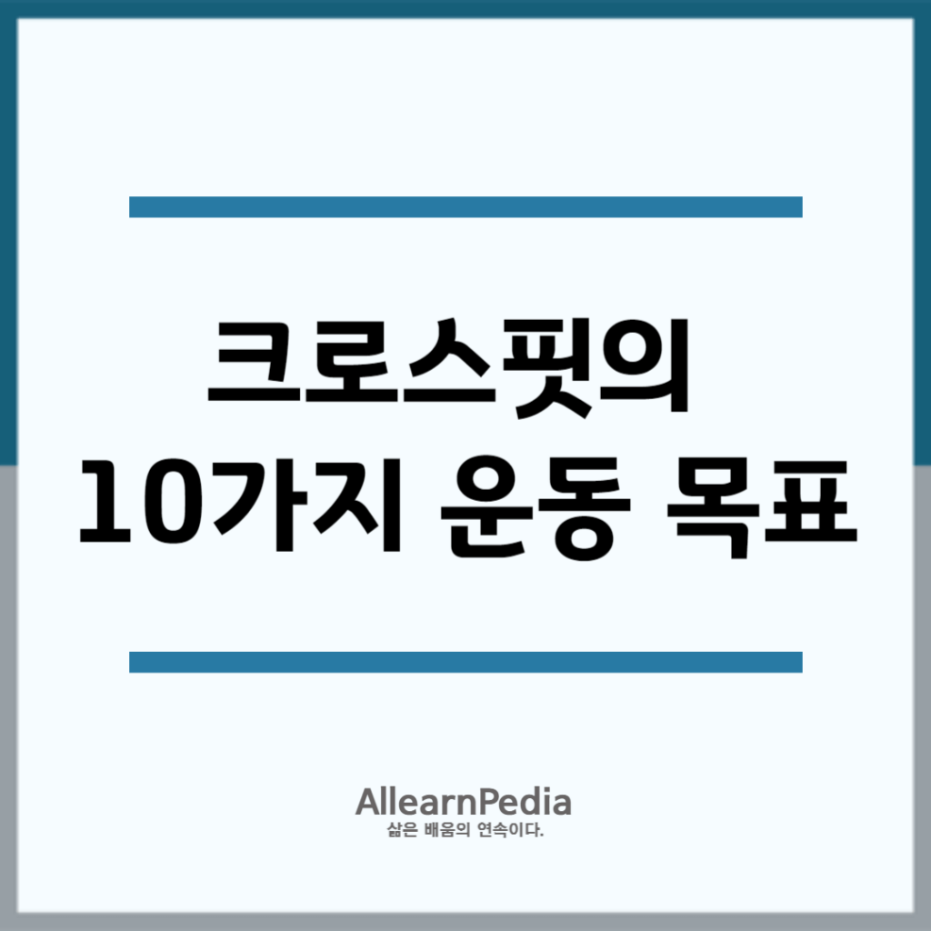 크로스핏 효과 (10가지 목표)